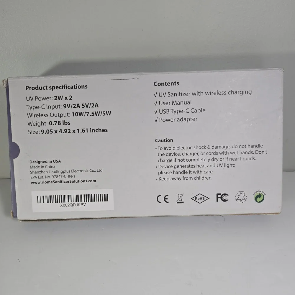 Sanitizer Solutions Multifunction UV‎ Phone Sanitizer Wireless Charger UV3134
